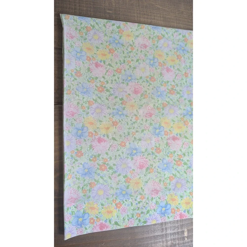 Burlington Vintage Floral Pillowcase Pastel Pink Blue Yellow Standard Percale